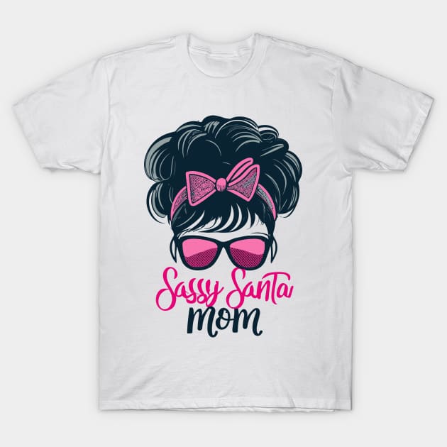 "Sassy Santa Mom Silhouette" - Funny Christmas Mom T-Shirt by stickercuffs